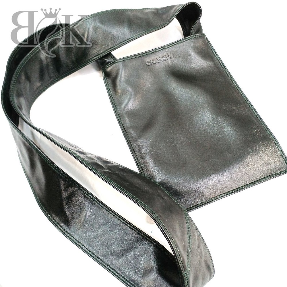 CHANEL Vintage Lambskin Logo Shoulder Bag Sacoche Model 5 Gallery Lady