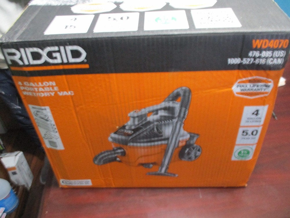 4 Gal. 5.0-Peak Hp Portable Wet/Dry Shop Vacuum With Filter Hose And Accessories