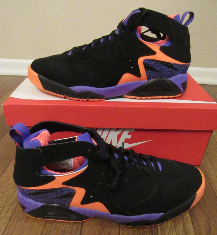 Nike Air Tech Challenge Huarache Size 11.5 Black Orange Volt Purple 630957 002