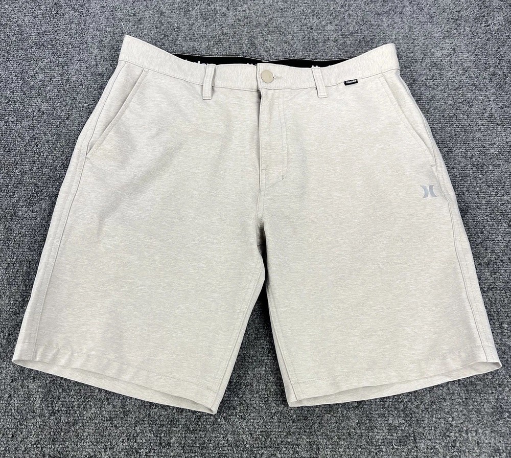 Hurley X Chino Shorts Men”s 32 Khaki Beige Board Swimming Trunks Surf Stretch