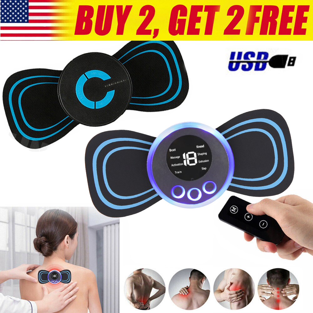 Portable EMS Electric Neck Back Massager Cervical Massage Patch Stimulator USA