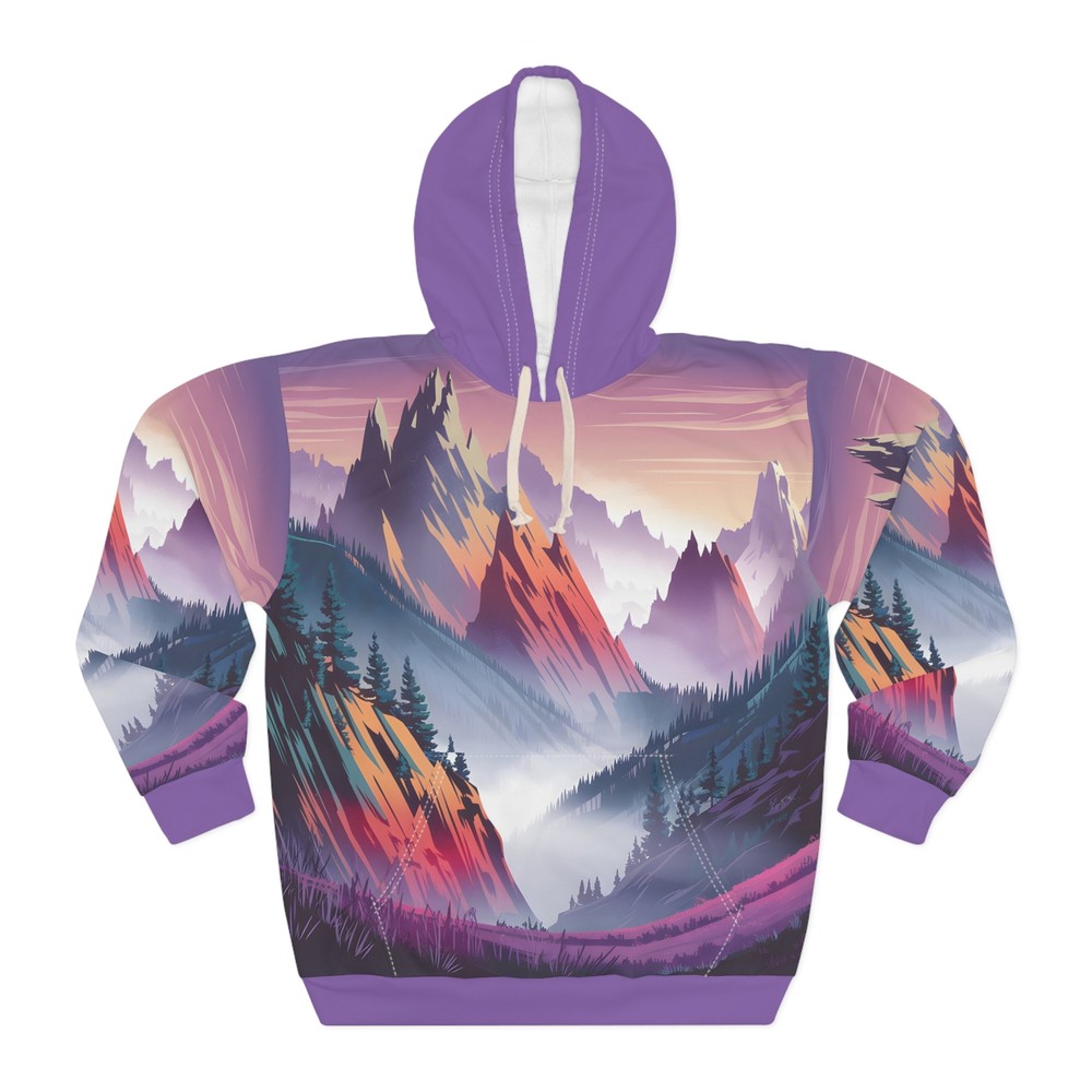 Opal Peaks All Over Print Pullover Hoodie Outdoor Adventure Apparel Travel Gear