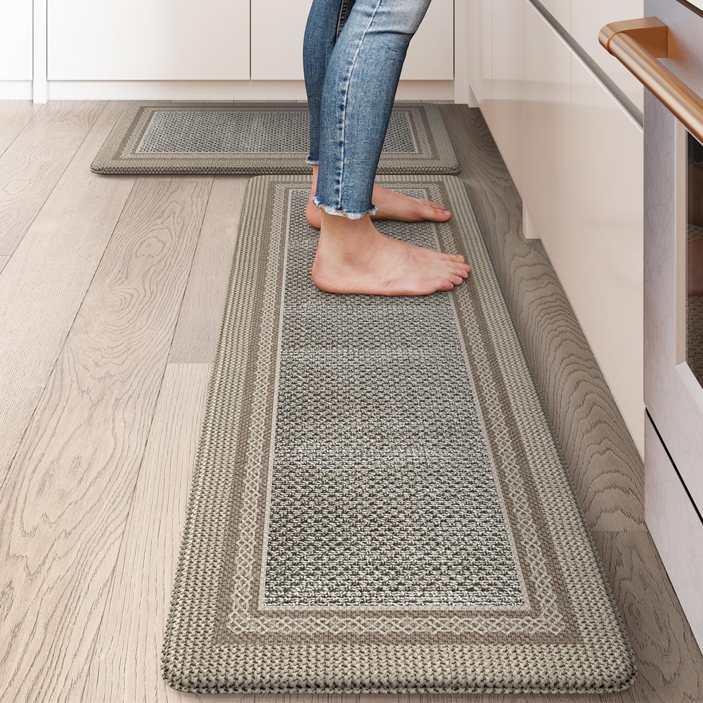Anti-Fatigue Memory Foam Kitchen Mat Non-Slip Cushioned Floor Mat for Standing Comfort