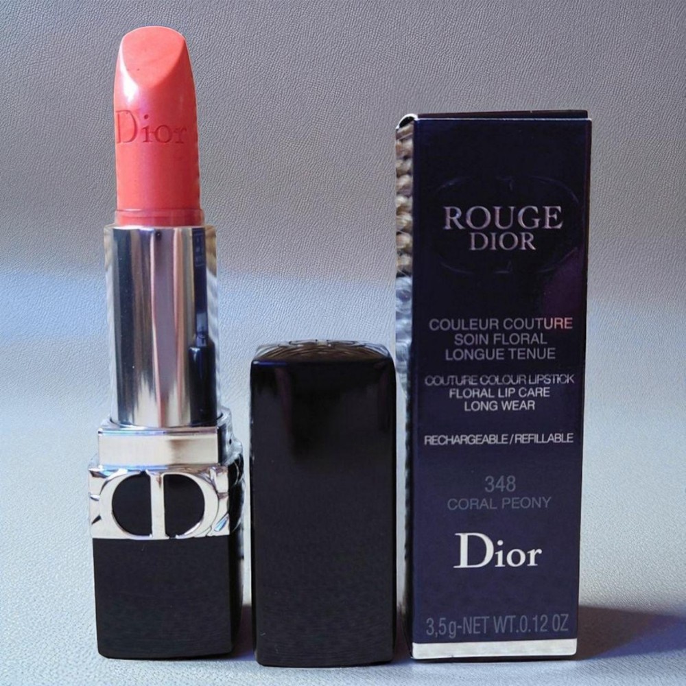 Dior Limited Edition Rouge 348 Coral Peony Satin Lipstick