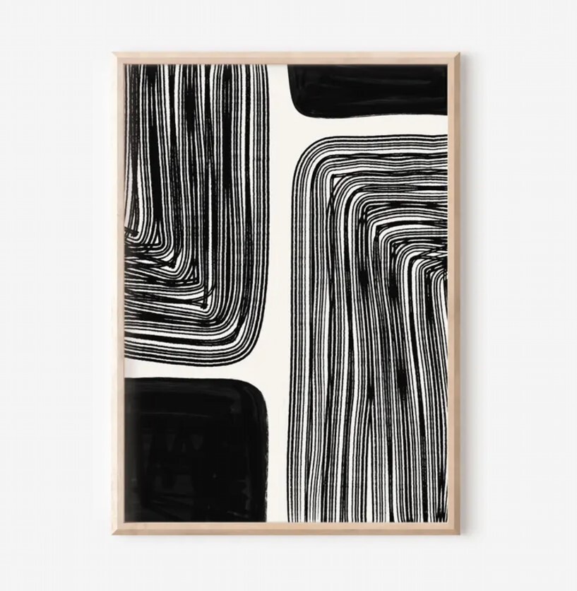 Minimalist Black Wall Art, Abstract Printable Home Decor