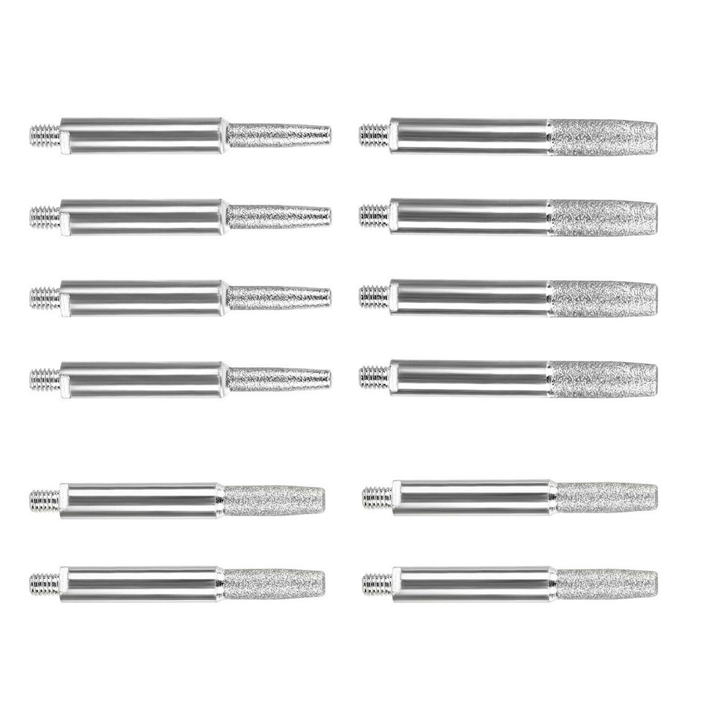 12Pcs Carborundum Burrs Chainsaw Sharpener Stone File Heads 4mm 4.8mm 5.5mm