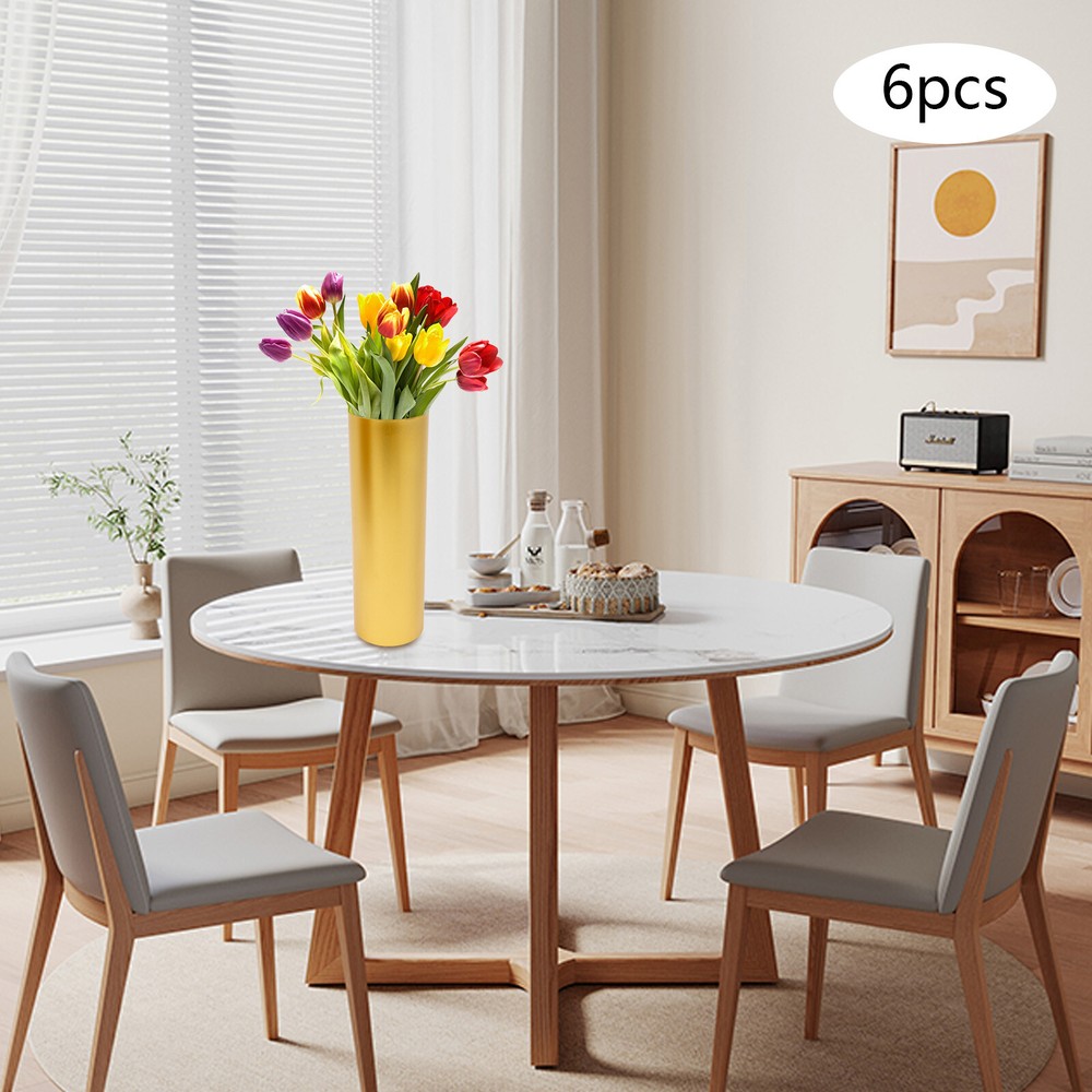 Gold Vases for Centerpieces Wedding, Metal Flowers Stand, Vintage Trumpet Vase