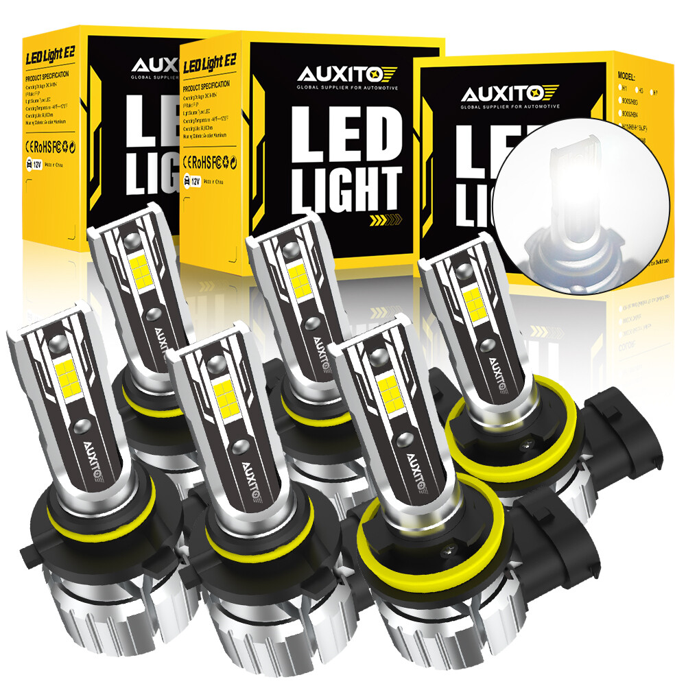 AUXITO 6/12x 9005 9006 H11 LED Combo Headlight Kit Bulbs White Kit High Low Beam