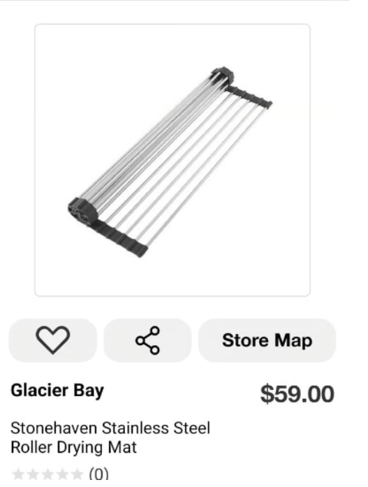 Glacier Bay Stonehaven Roller Drying Mat Stainless Steel STHCN100XL RM