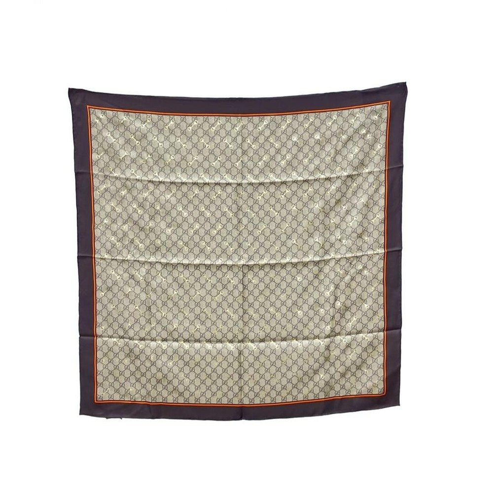 Gucci 100% Silk GG Horsebit Scarf 662576 3G001 Women with Damage Details