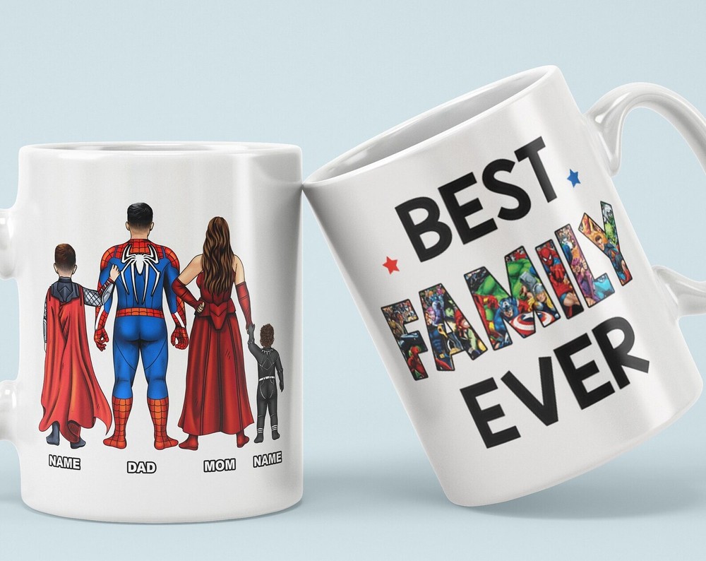 Best Family Ever Mugs Personalized Father And Kids Coffee Mug Fathers Day Gift B