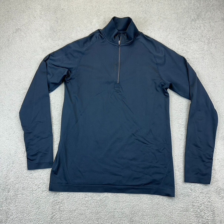 Lululemon Long Sleeve Metal Vent 1/4 Zip Mens Size S Blue Running Gym