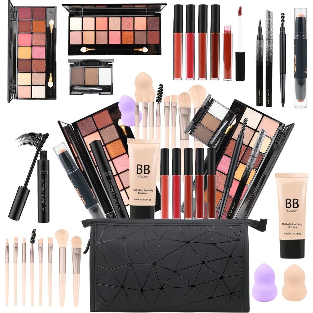 All in One Makeup Gift Set for Women Full Kit for2x14-color eyeshadow Black
