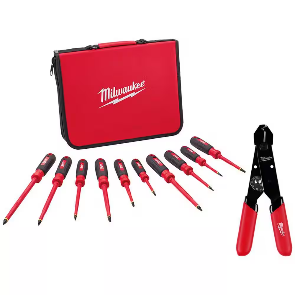 1000V Insulated Screwdriver Set with Case with 12-24 AWG Adjustable Compact Wire