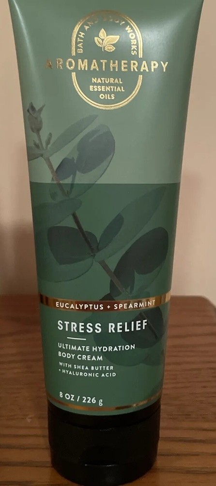 Aromatherapy Stress Relief Body Cream Eucalyptus Spearmint 8oz. BBW. SHIPS FREE