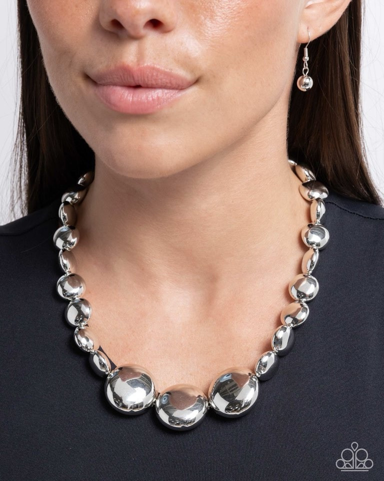 New Paparazzi Jewelry-Reflective Roar Necklace-Silver