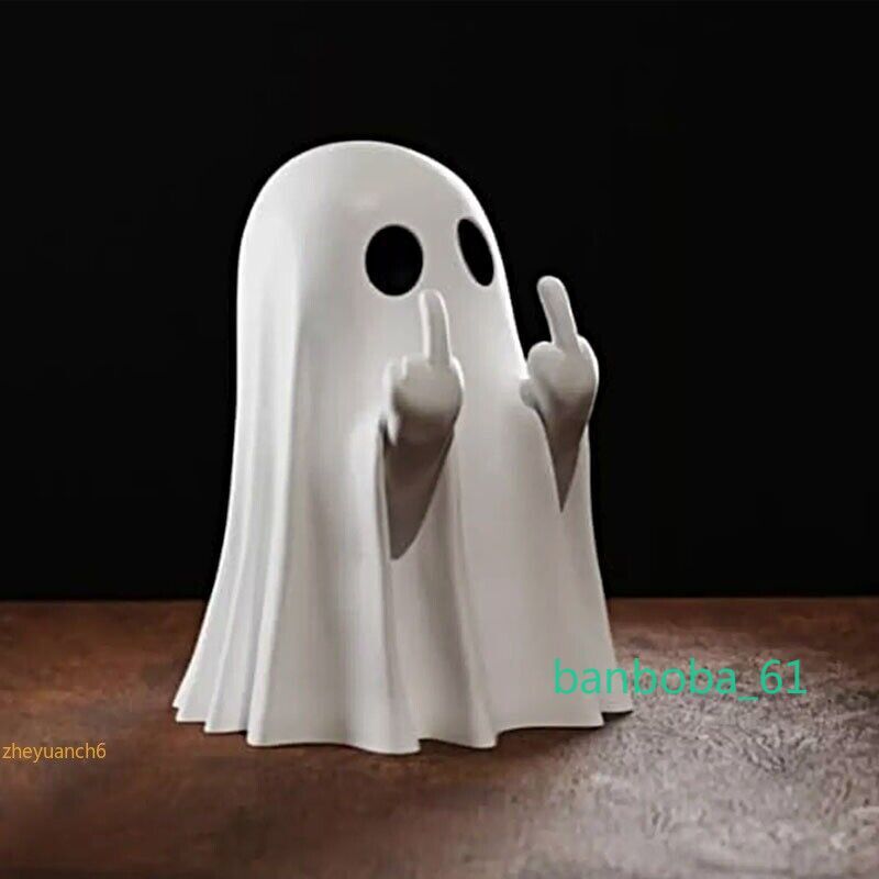 Spooky Ghost Figurine Resin Garden Sculpture Halloween Decor Ornament Gift