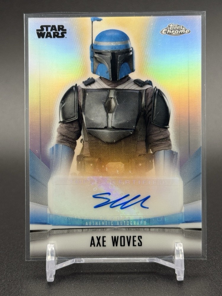 2022 Topps Chrome Star Wars Mandalorian Simon Kassianides as Axe Woves Auto