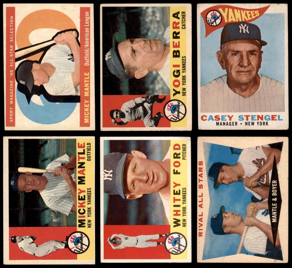 1960 Topps NY Yankees AL Pennant Team Set 2.5 GD+ Graded 6910078