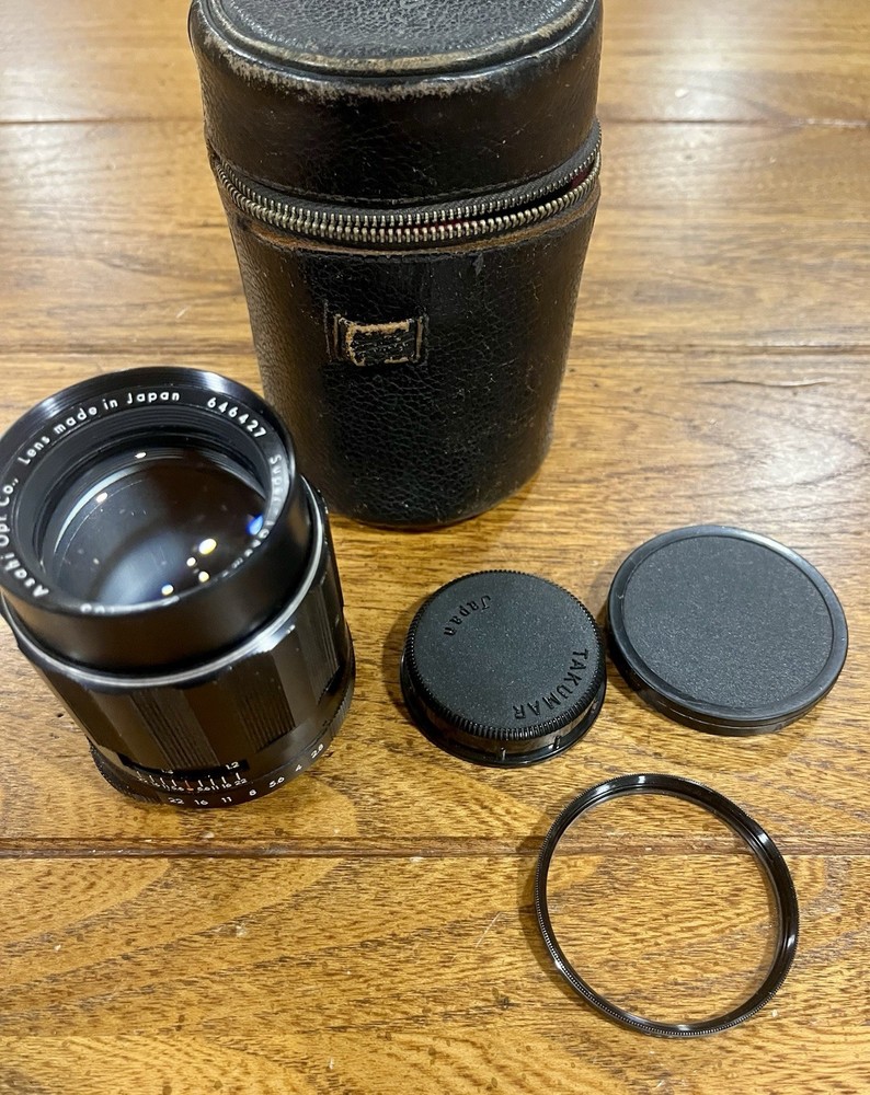 Asahi Super Takumar 105mm f/2.8 M42 SLR Lens with Case & Caps