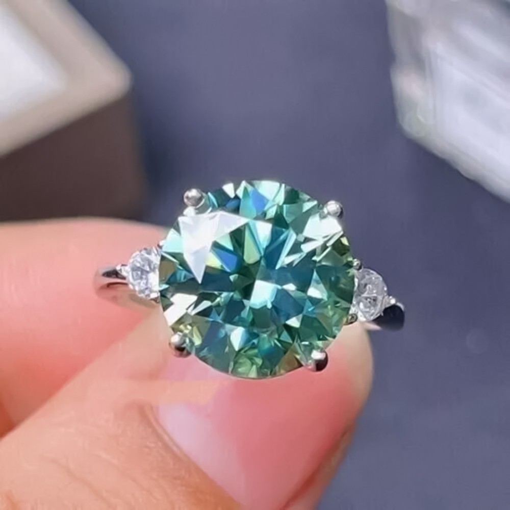 Certified 2.80 Ct. Blue Diamond Ring Round treated Engagement Solitaire 925