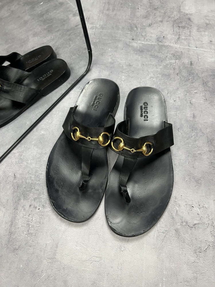 Gucci Horsebit Leather Thong Sandal for Men Size 8