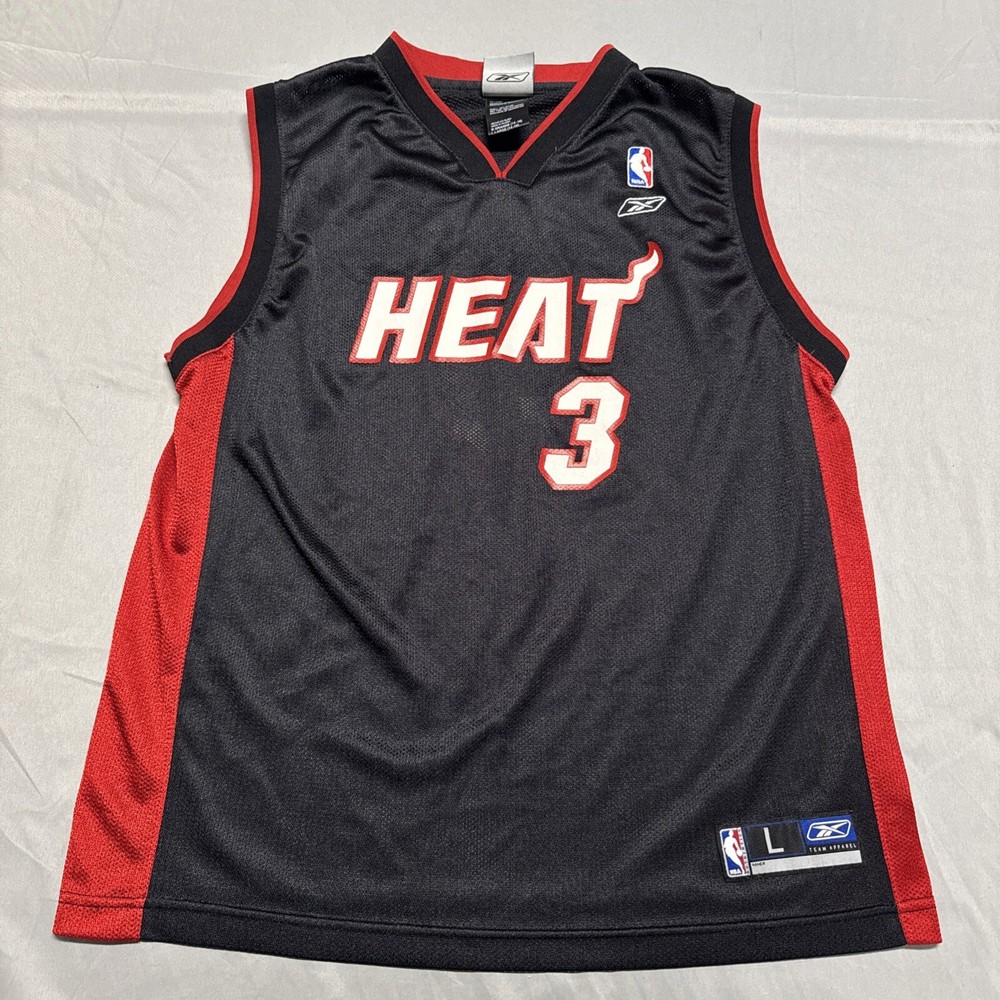 Reebok Miami Heat Wade 3 Jersey Size Youth Large 14-16 Black