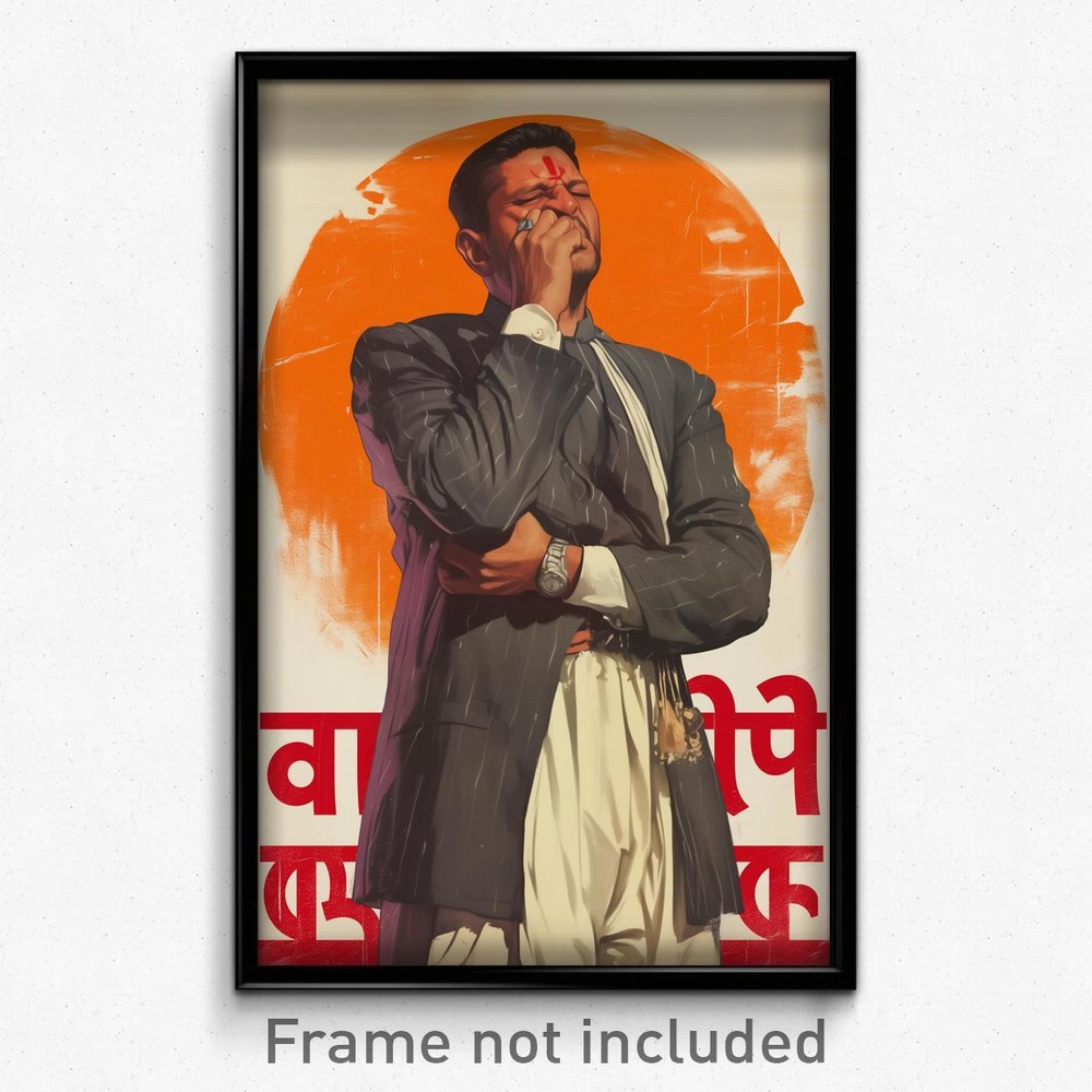 Bollywood Art Print - Man in Tight Clothes Expressing Patience