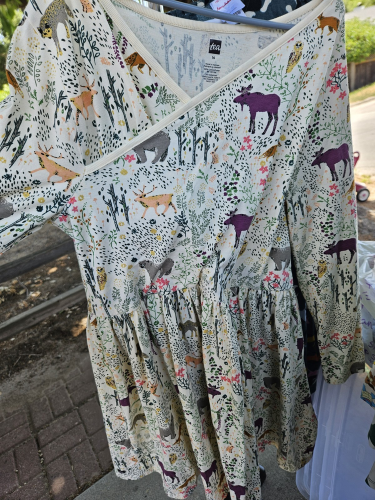 Tea girls' fit & flare animal print dress multicolor size 16