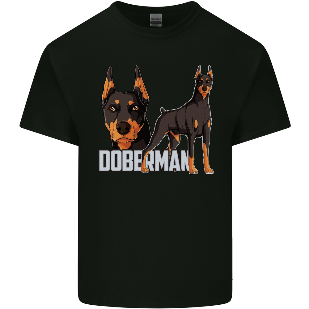 A Doberman Illustration Dog Mens Cotton T-Shirt Tee Top