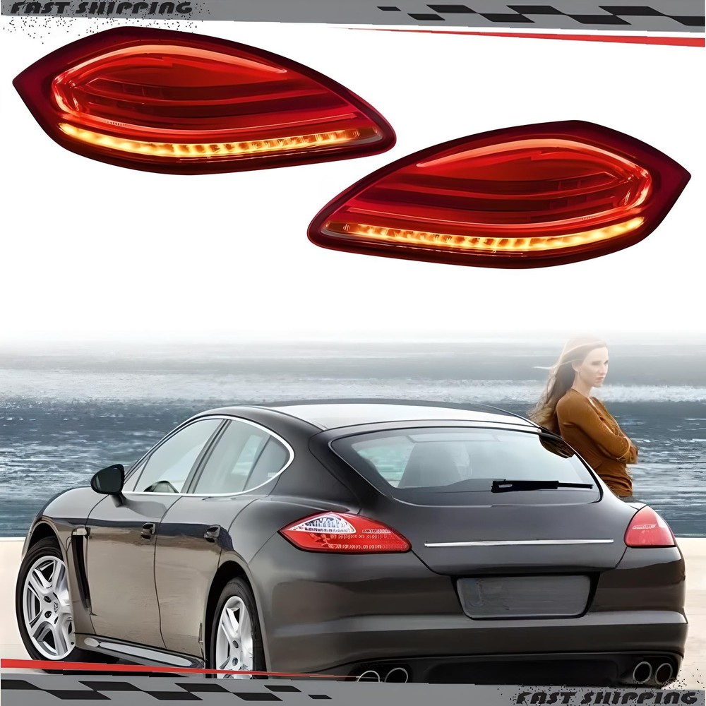 Pair LED Rear Lights Tail Brake Lamp For Porsche Panamera 970 2010-13 Facelift