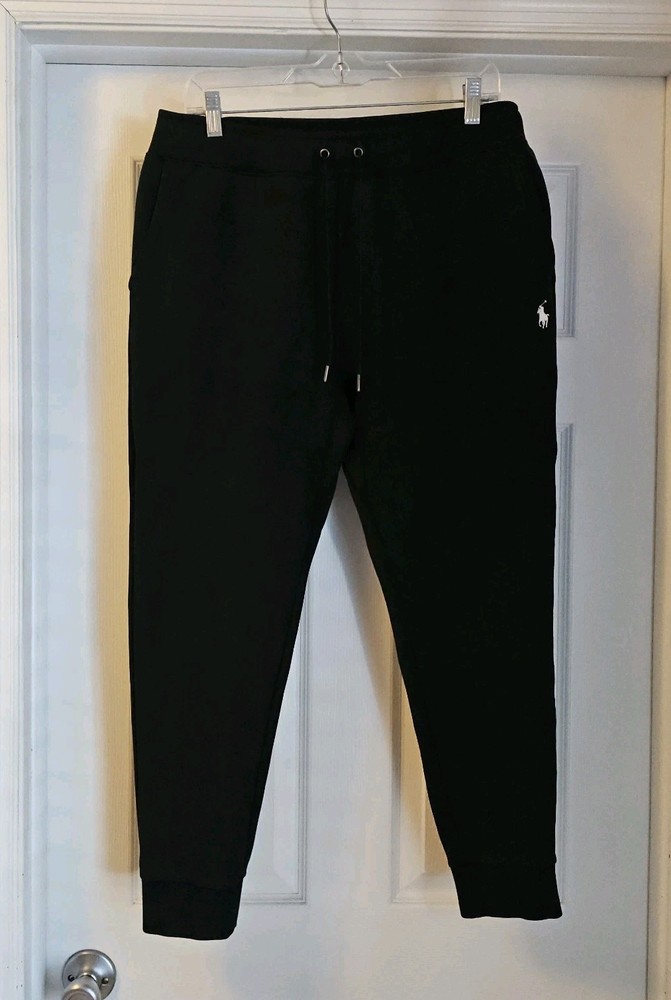 Polo Ralph Lauren Double Knit Joggers Tech Sweatpants Mens M Black Pants