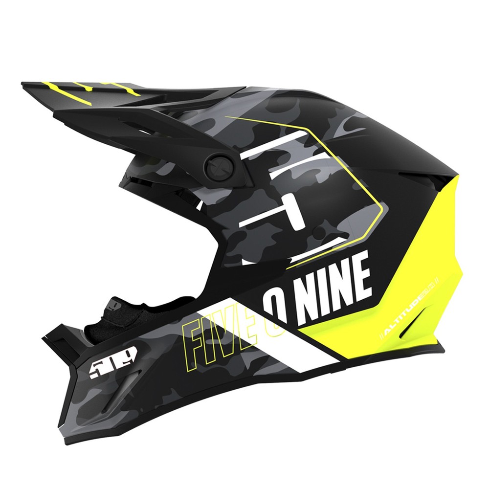 509 Altitude 2.0 Snowmobile Helmet DOT ECE Certified Open Face Black Camo with Fidlock Strap