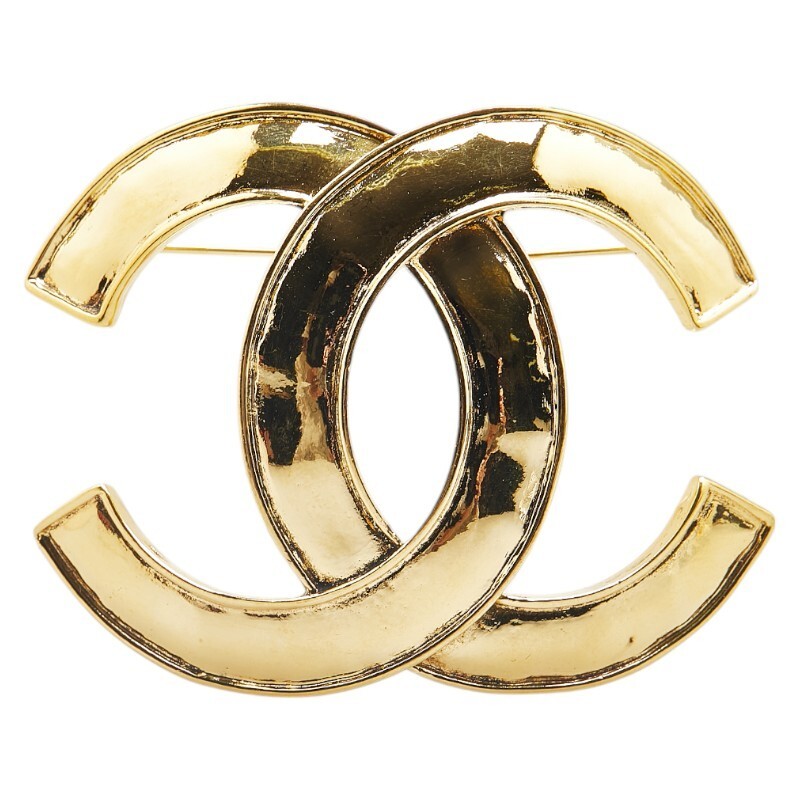 Chanel Coco Mark Gold Plated Brooch 611458 Elegant Fashion Jewelry