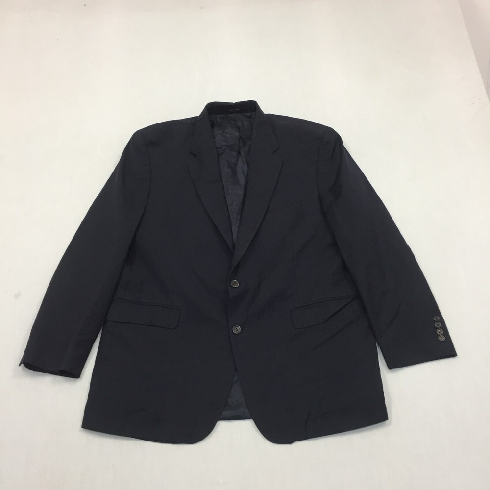 Lauren Ralph Lauren Blazer Jacket Mens 46In Suit Jacket Button 100% Wool Blue