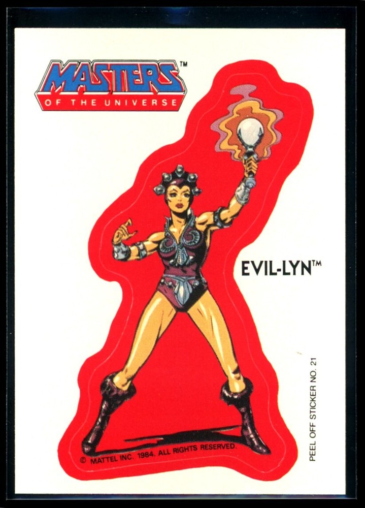 Evil-Lyn 1984 MOTU Sticker Card #21 Near Mint C3  