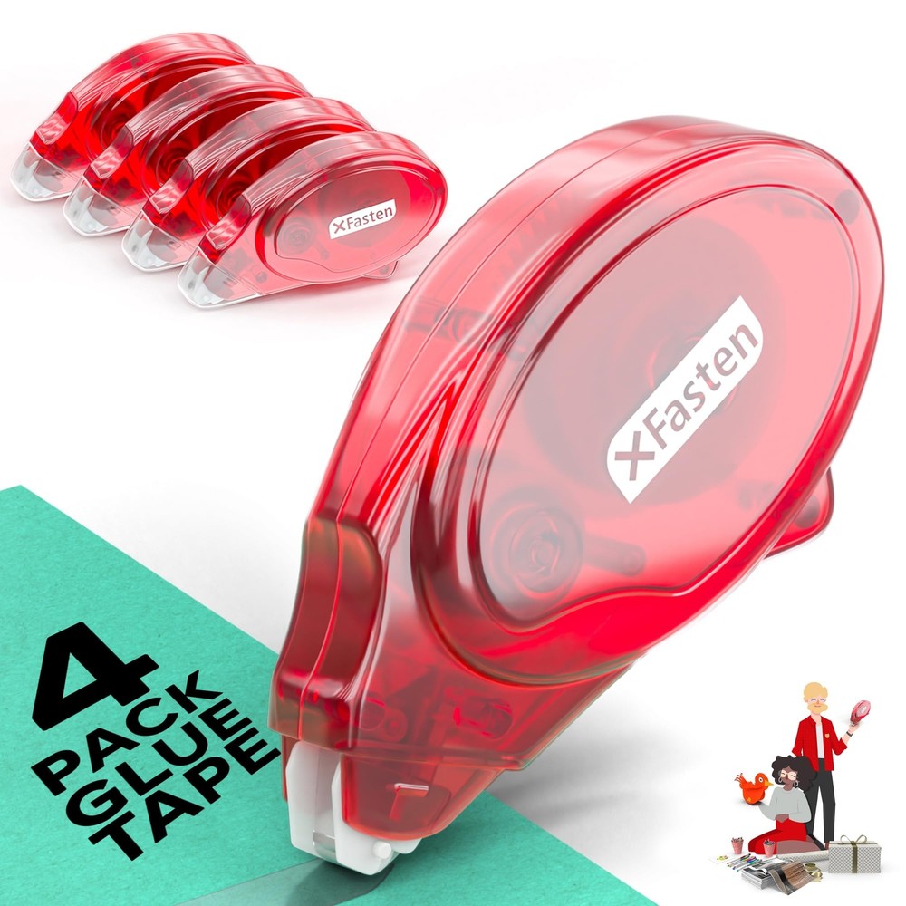 Adhesive Roller for Scrapbooking 8mm x 30ft 4-Pack Double Sided Glue Tape Rol...