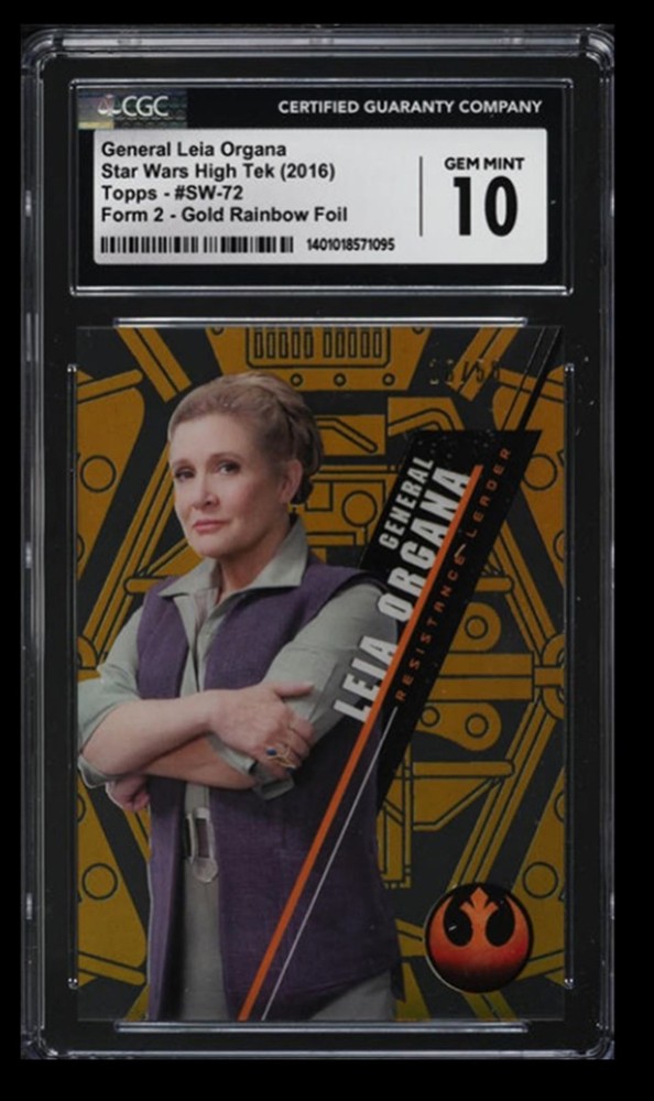 2016 Topps High Tek General Leia Organa 18/50 CGC 10 #SW-72 Gold Rainbow Foil