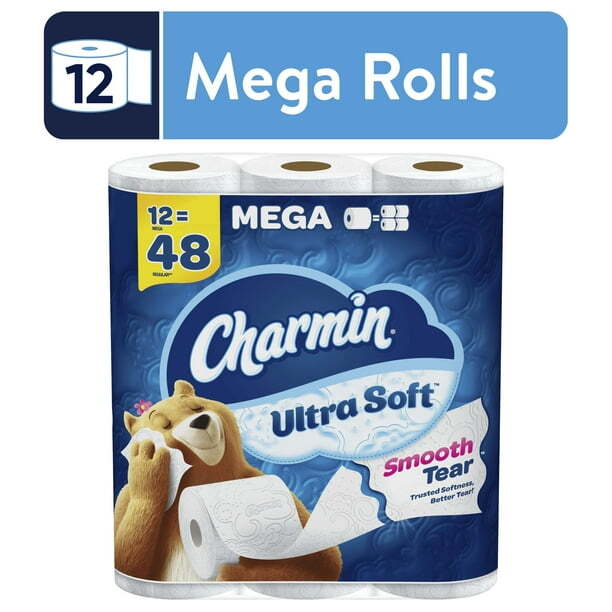 Charmin Ultra Soft Toilet Paper 12 Mega Rolls for Gentle Comfort