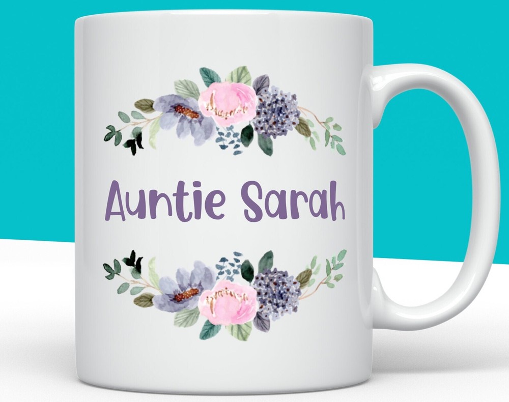 Personalised Floral Auntie Mug L Auntie Gift L Auntie Birthday L Pregnancy