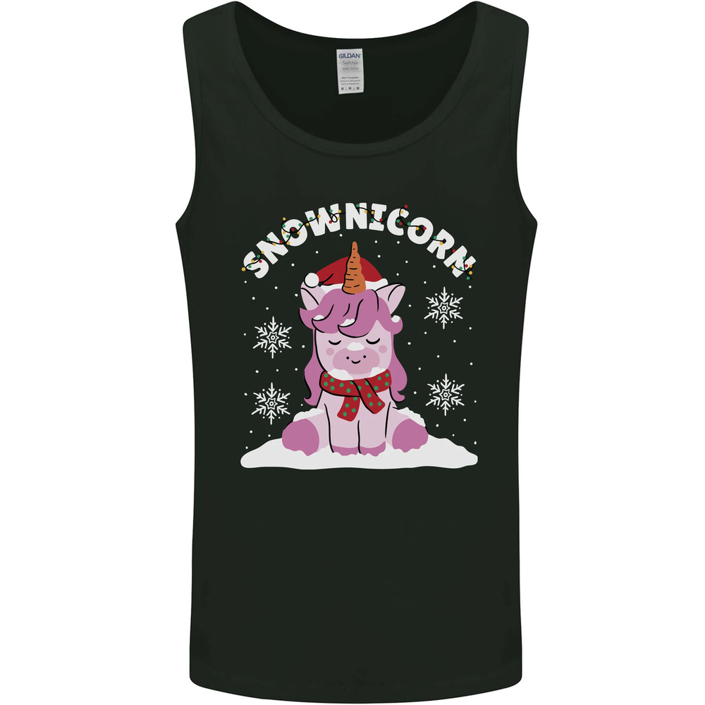 Christmas Snowicorn Funny Xmas Unicorn Mens Vest Tank Top