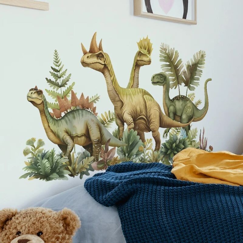 Wall Sticker Cartoon Animal Grass Decals Vinyl Mural Kids Bedroom Art Home Decor