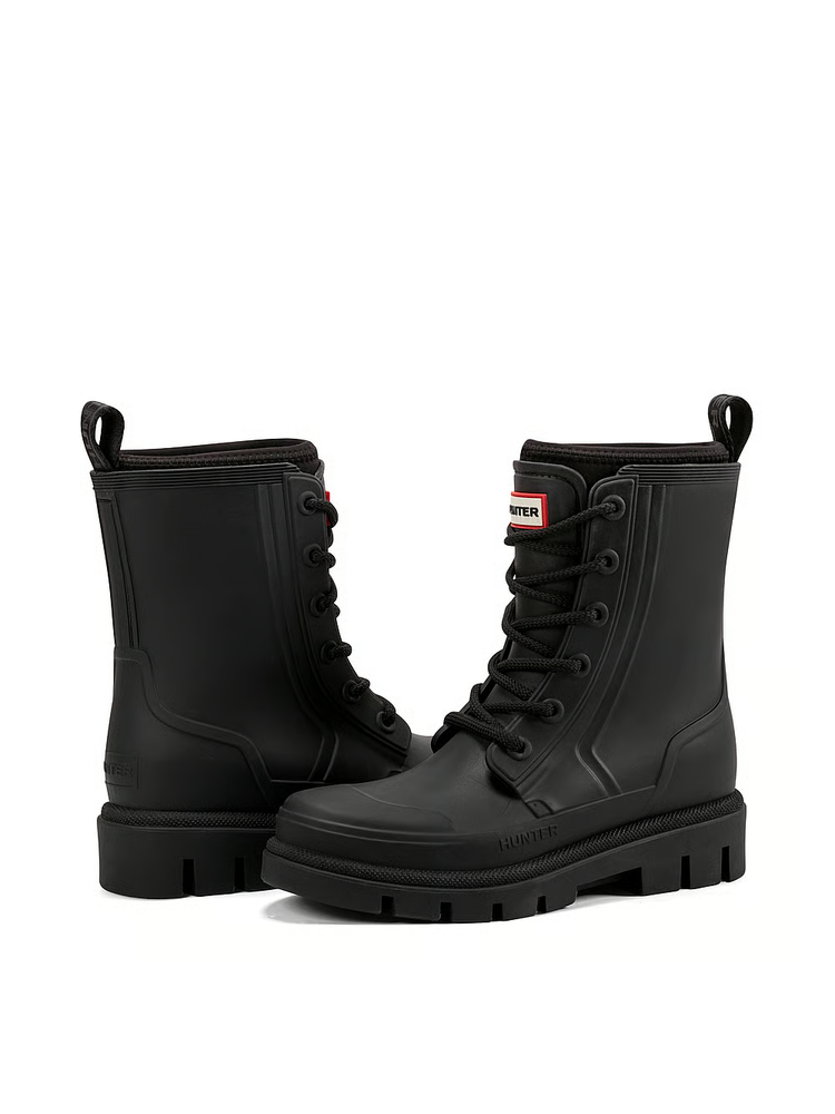 FLASH SALE !!! Hunter Diana Waterproof Lace-Up Rain Boots Black NEW  🔥🔥🔥-image