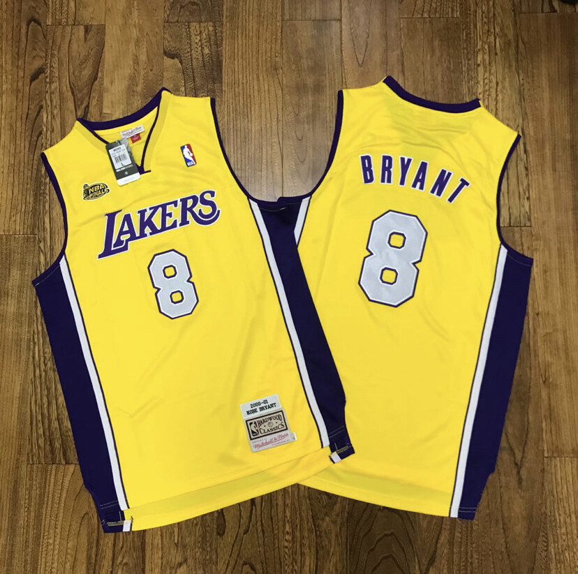 Los Angeles Lakers Kobe Bryant gold NBA Finals basketball retro jersey