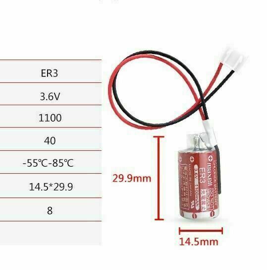 Maxell ER3 3.6V 1100MAH Li-ion PLC Battery with PM-20BL Plug for Calculator