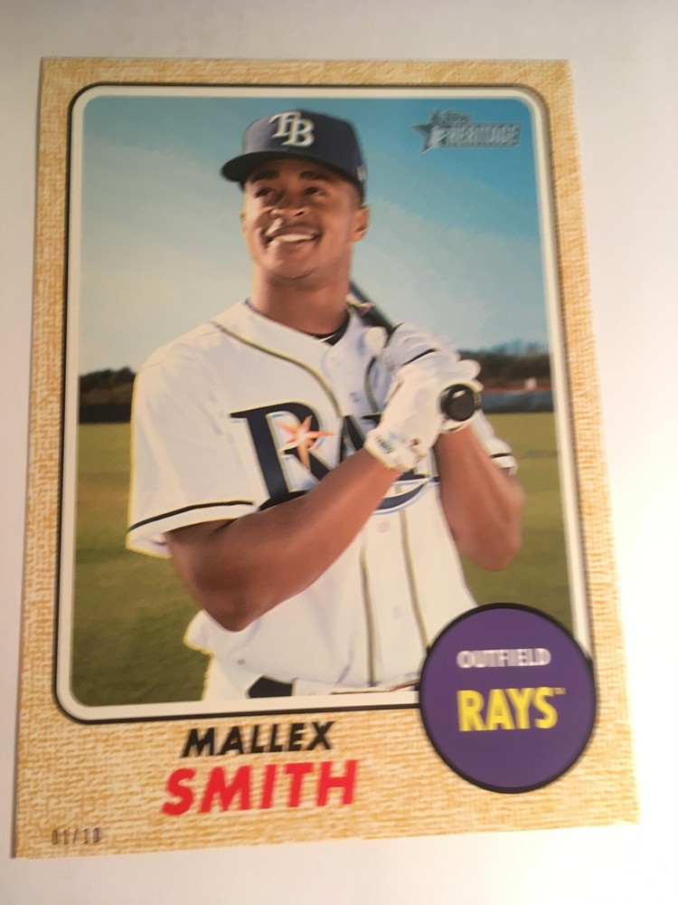 2017 Topps Heritage High Number Jumbo 5x7 Mallex Smith Rays 516 Gold 01/10
