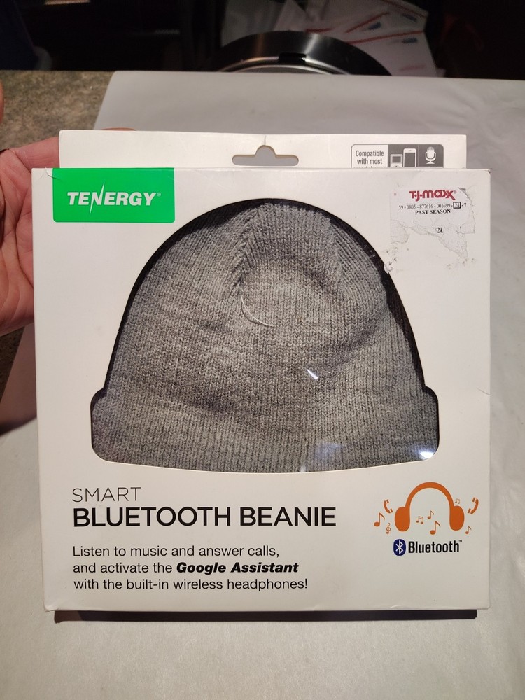 New Tenergy Bluetooth Beanie Wireless Smart Headset Headphone Gray Winter Hat