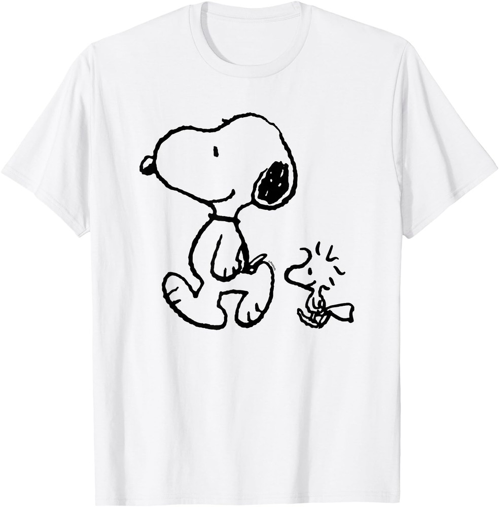 Peanuts   Snoopy Woodstock Walk T Shirt Men