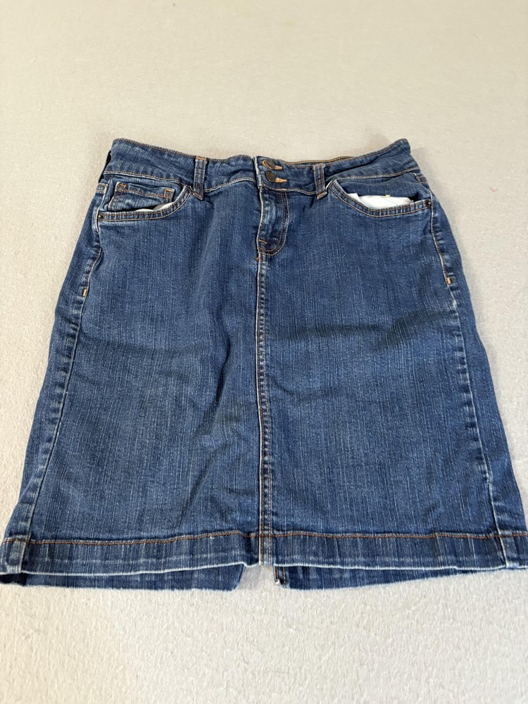 Old Navy Denim Skirt Womens Size 6 Blue Jean Classic Stretch Pocket Casual
