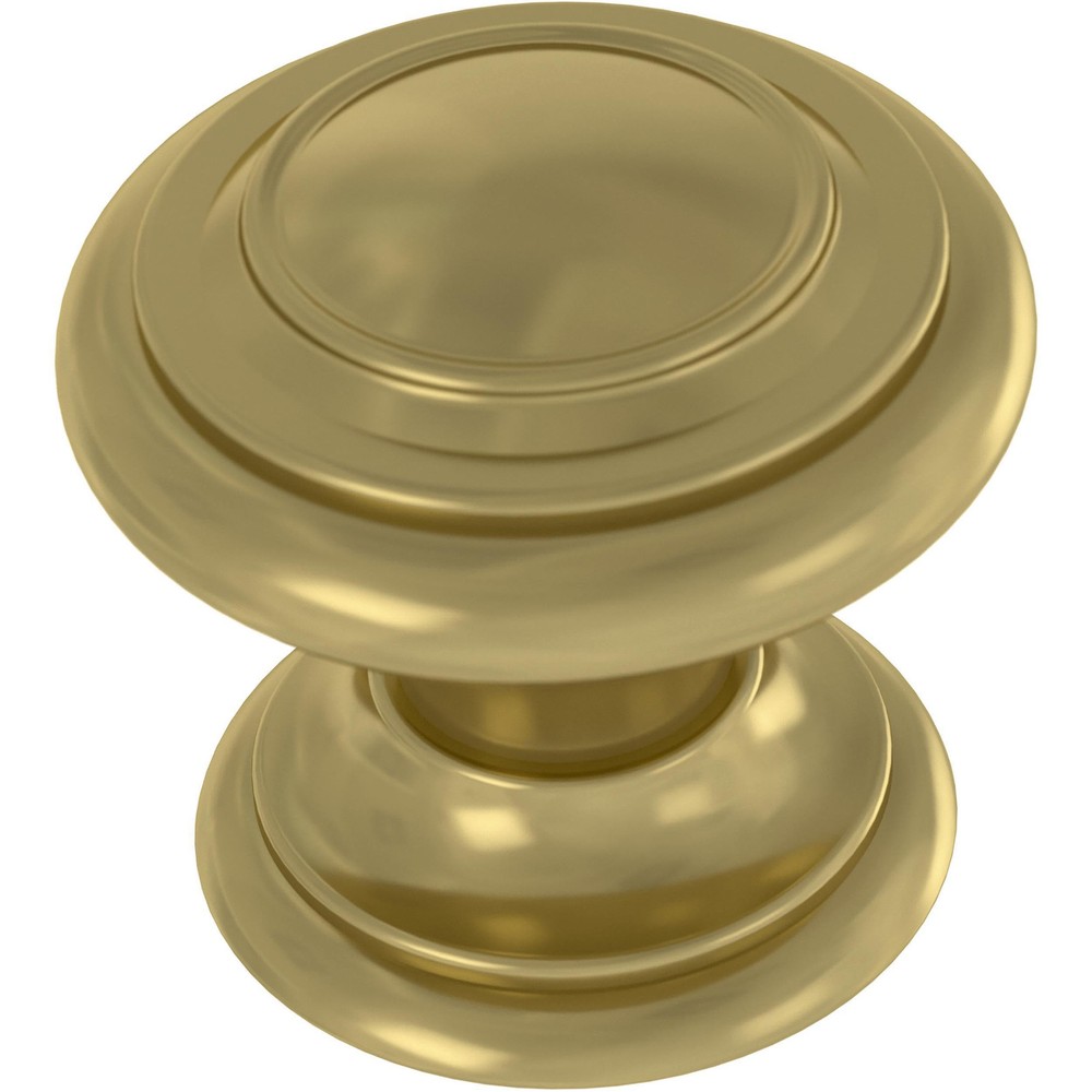 10-Pack Satin Gold Double Ring Cabinet Knobs - Sleek Kitchen Hardware
